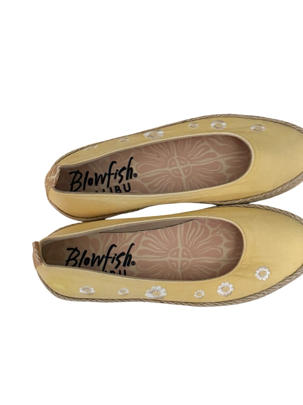 Blowfish Yellow Canvas Floral Embroidered Ballet Flats - Picture 3 of 4